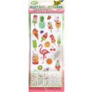 Glorex Glitzer Sticker Exotic 10x23cm 5 Blatt, Motive...