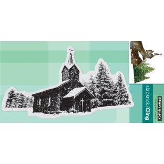 Stempel winterliche Landschaft mit Kirche