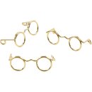 Miniatur Brille, goldfarben 25x 13mm zu 10 Stück