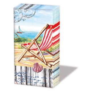 Papiertaschentücher bedruckt Strand Urlaub, je Pack, 10 Taschentücher