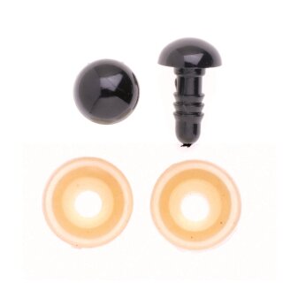 Glorex Augen, Kunststoff schwarz 12mm 2 Sück