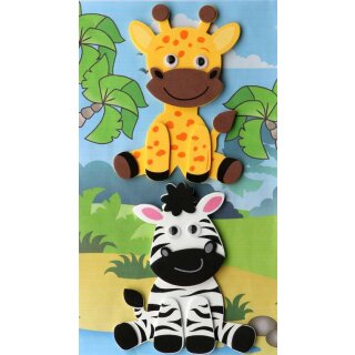 Glorex 3D Moosgummi, Zebra/Giraffe