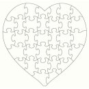 Puzzle Herz aus Holz mit Rückwand 60x60cm