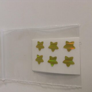 Miniatur Sticker für Wichtel, Elfen & Feen Sterne goldfarben