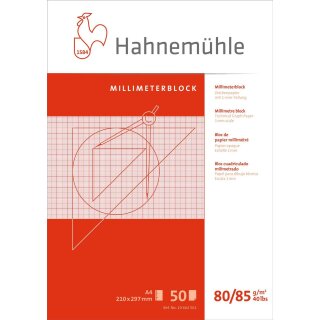 Hahnemühle Millimeterblock A4 rot 80g/m²