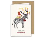 Doppelkarte Fröhliche Weihnachten B6 Zebrahirsch