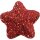Beglitterte Sterne auf Draht rot 12 Stk. 25mm