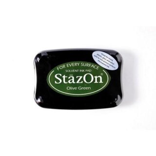 StazOn Stempelkissen 75x45mm Wasserfest, für glatte Oberflächen Olive Green