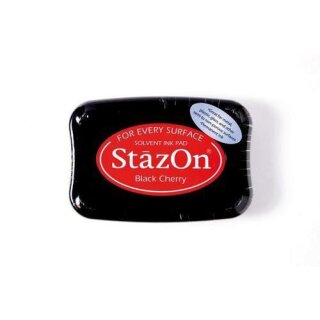 StazOn Stempelkissen 75x45mm Wasserfest, für glatte Oberflächen Black Cherry