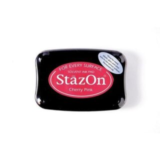StazOn Stempelkissen 75x45mm Wasserfest, für glatte Oberflächen Cherry Pink