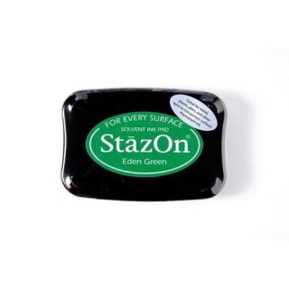 StazOn Stempelkissen 75x45mm Wasserfest, für glatte Oberflächen Eden green