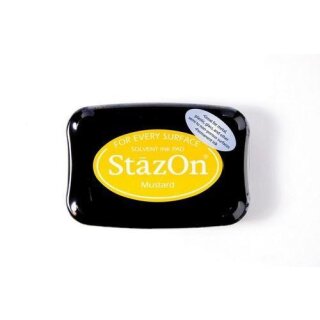 StazOn Stempelkissen 75x45mm Wasserfest, für glatte Oberflächen Mustard