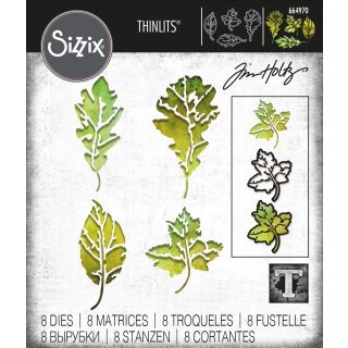 Sizzix Thinlits Die Set 8PK Leaf Print by Tim Holtz