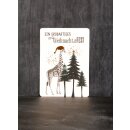 Winterwelt Postkarte. Giraffe.