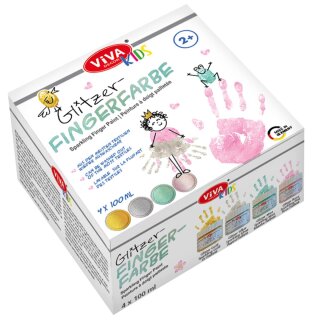 Viva Kids Glitzer-Fingerfarben 4x100ml