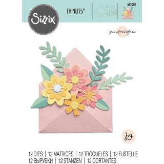 Sizzix Thinlits Die Set 12PK - Flowers w/ Envelope by Jennifer Ogborn
