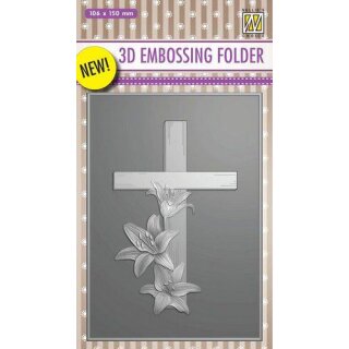 Embossingfolder 106x150mm Kreuz mit Lilien