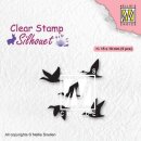 Clear Stamp fliegende Vögel 5 Stück