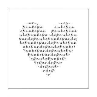 Prägeschablone Herz Danke Danke Danke 15x15cm