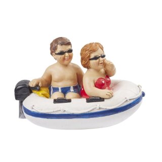 Miniaturfiguren im Schlauchboot 115x75mm