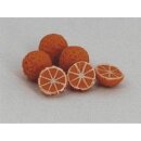 Miniatur Orangen 3 ganze & 3 halbierte