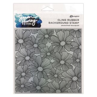 Simon Hurley Background Stamp Sketched bouquet
