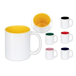 plottiX Sublimationstasse mit farbigen Innenteil für Sublimation 325ml
