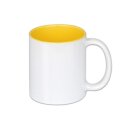 plottiX Sublimationstasse mit farbigen Innenteil Gelb 325ml