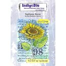 Indigo Blue Sunflower Bloom Stempel A6