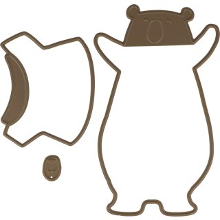 Stanzschablone Bär stehend mit Shirt