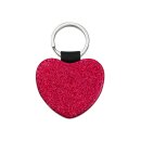 plottiX Schlüsselanhänger Herz Glitter rot