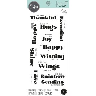 Clear Embossing Powder Sizzix Juego De Sellos Transparentes, 12