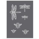 Siebdruckschablone Insekten, Libelle und Bienen A5