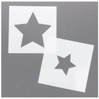 Schablonen 15x15cm mit Stern von 7-12cm