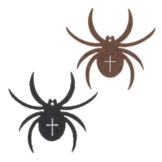 Glorex Filz-Spinnen, 6St. 6cm schwarz/braun