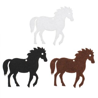 Glorex Filz-Pferde, 5St. 6cm bunt gemischt