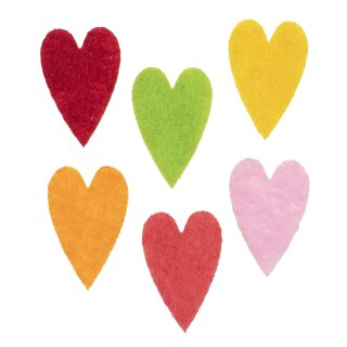 Glorex Filz-Herzen, 30St. 2cm bunt gemischt