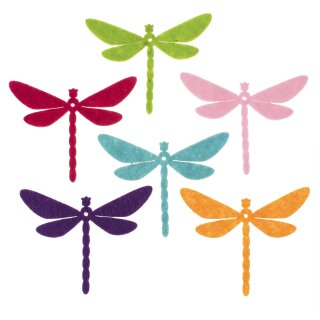Glorex Filz-Libellen, 6St. 6cm bunt gemischt
