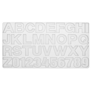 Glorex Silikon-Form 36x19cm Buchstaben+Zahlen 36tlg