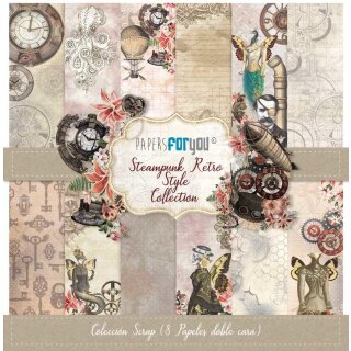 Papers for you, Steampunk Retro Style Paper Pack 8 Bogen