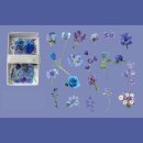 Blumensticker blau 40 Stück