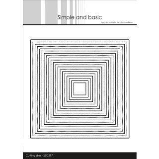 Stanzschablone Vierecke mit Punkten 10-teile