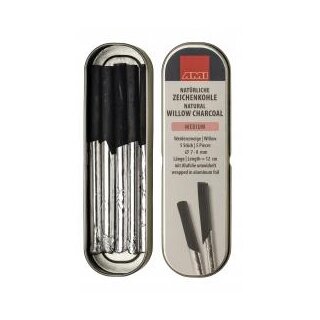 Zeichenkohle ca 120mm lang 7-8mm, 12 Stück, Medium