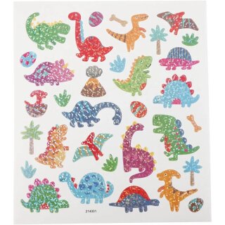 Sticker mit Glitter Dinosaurier
