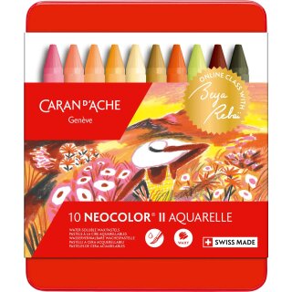 CARAN DACHE Neocolor Beya Rebai  10 Farben, warm Metallbox