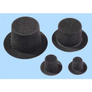Hüte Zylinder 40mm schwarz, Je Stück