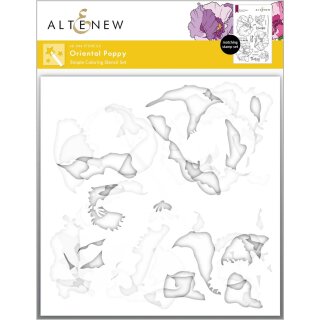 Altenew Oriental Poppy Simple Coloring Stencil Set (4 in 1)