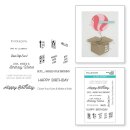 Spellbinders Birthday Unboxing Sentiments Clear Stamp