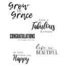 Sizzix Clear Stamps 5PK Sunnyside Sentiments #4 by Pete...