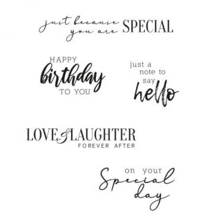 Sizzix Clear Stamps 5PK Sunnyside Sentiments #6 by Pete Hughes